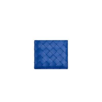 BOTTEGA VENETA COW LEATHER WALLET MEN'S COBALT BLUE 605722VCPQ44256 (11*9.5*1cm)